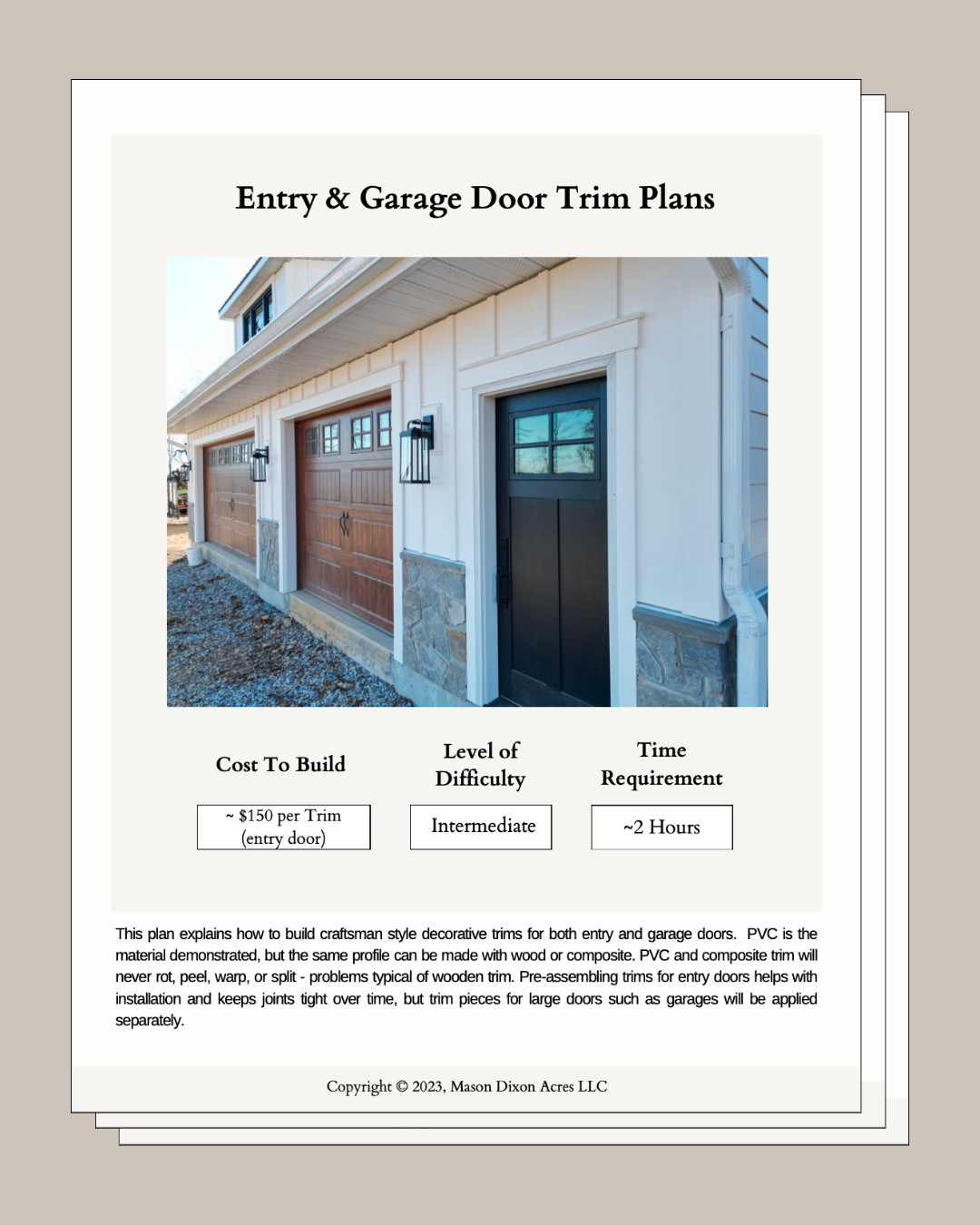 Door Trim Plans Cover Page